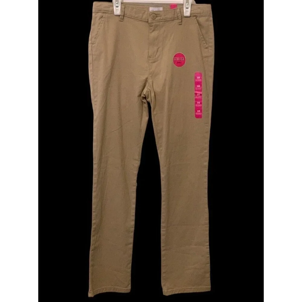 Childrens Place Girls Uniform Khakis Size 12 Skinny Adjustable Waist Stretch